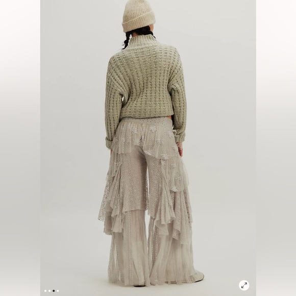 Free People FP ONE Florence Tiered Ruffles Fairy Lace  Ethereal Pants XS - Picture 3 of 8